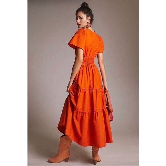 Anthropologie Somerset cotton maxi Dress pockets - Picture 4 of 11